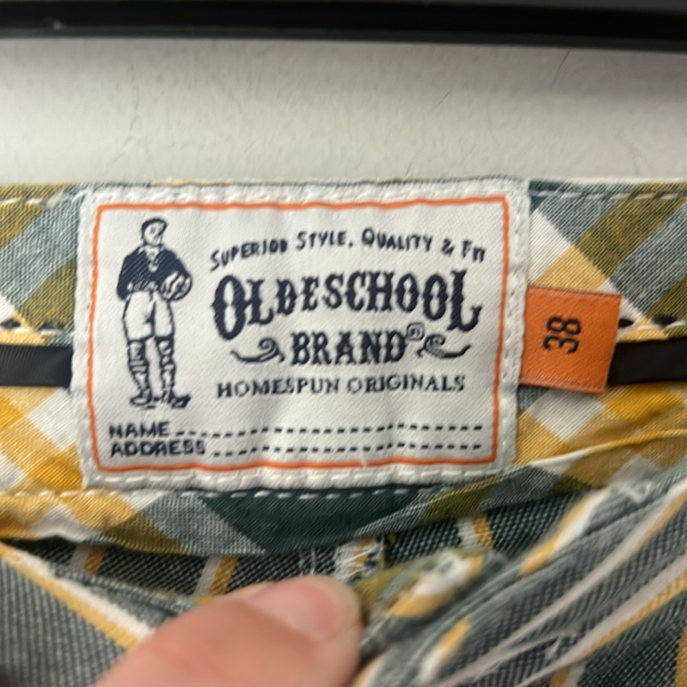 Olde School Brand Homespun Originals Chino Striped Bermuda Baylor Bears Sz 38 💚 - Picture 3 of 5